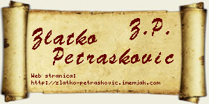 Zlatko Petrašković vizit kartica